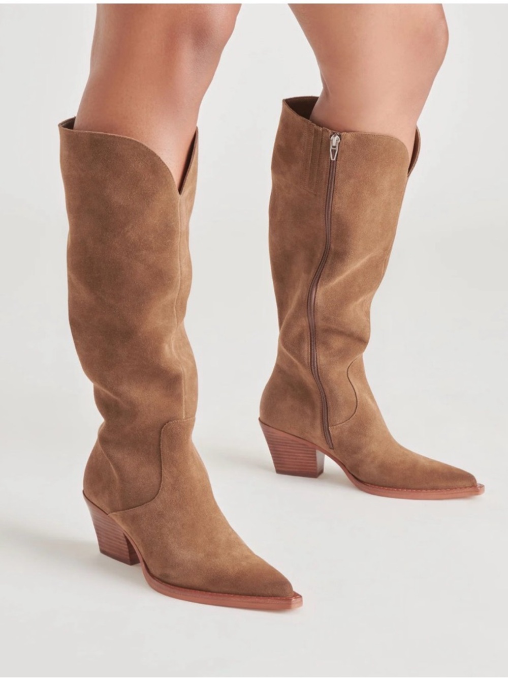 NWOT Dolce Vita Raj Wide Calf Boots Brown Suede size 6 - Picture 2 of 6